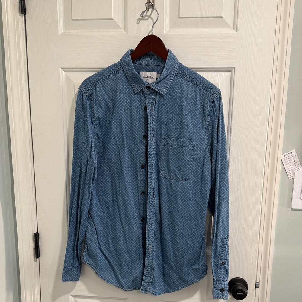 Goodfellow & Co Men's Blue Patterned Shirt